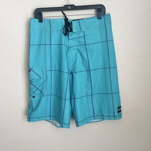 Billabong Platinum Board Shorts Mens Size 31 Blue Elastane Athleisure Casual